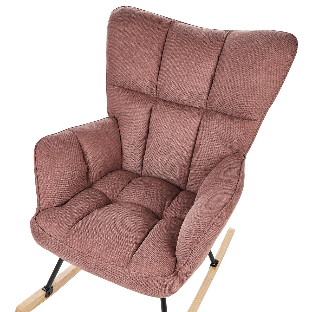 SCHAUKELSESSEL Rosa Oulu - Hellbraun/Pink, Textil (71/104/83cm) - Beliani