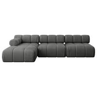 ECKSOFA modulares Sofa Razon-L2 - 285x160x70 cm Dunkelgrau Velours - Dunkelgrau, Holzwerkstoff/Textil (285/160cm) - ALTDECOR