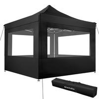 PAVILLON Olivia,inklusive Spannseilen, Heringen und Tragetasche,schwarz - Schwarz, Kunststoff (300/280/300cm) - tectake