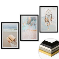 WANDBILDER 3er-Set - 40x60 cm Schwarzer Rahmen - Abstraktes Meeresbuch Boho - Schwarz, Kunststoff (40/60cm) - ArtPrintCave