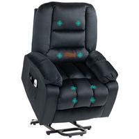 MASSAGESESSEL DE-15410 8 Massagepunkte mit Heizung, elektrisch neigbar Schwarz - Schwarz, Metall (94/107/85cm) - ComfortXL