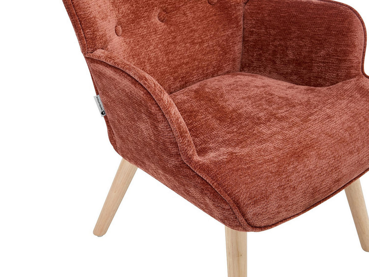 SESSEL mit gerader Rückenlehne - 1 -Sitzer - Polyester - terracotta - VATELY - Braun, Textil (69/95.5/78cm) - Vente-Unique