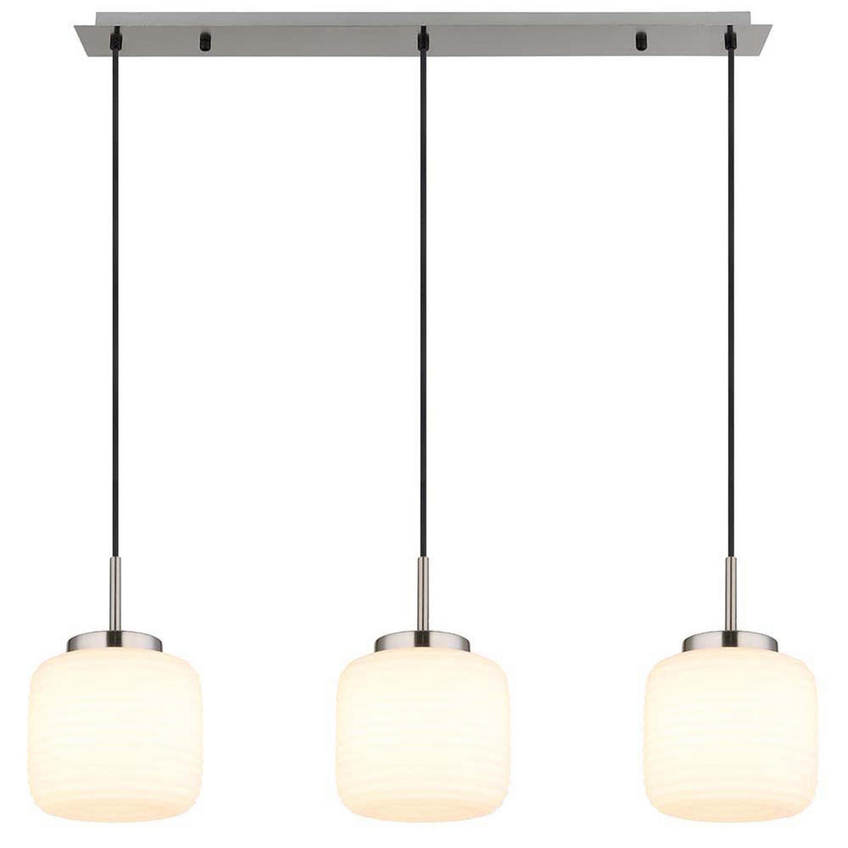 PENDELLEUCHTE Metall Weiß 3-Flammig - Champagner, Glas (90/20/130cm) - Globo Lighting