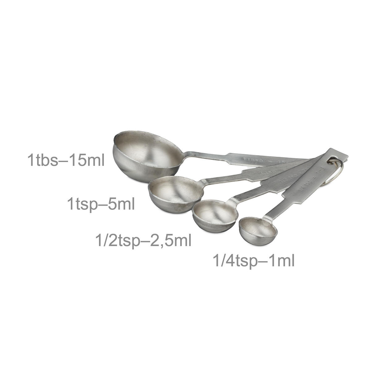 8-TLG.MESSBECHER-SET - Silberfarben, Metall (0.25L) - Relaxdays