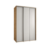 SCHWEBETÜRENSCHRANK 235,2/160/45 3-türig - Silberfarben/Weiß, Holz/Metall (160/235/45cm) - Abiks Möbel