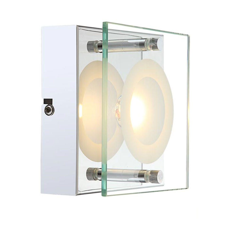 LED WANDLEUCHTE Metall Klar - Klar, Glas (12.5/6.5/12.5cm) - Globo Lighting
