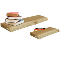 WANDREGAL 2er-Set Holz HYDI Eichenholz Massiv Mit Baumkante - Braun, Holz (70/4/22.2cm) - DELUKE