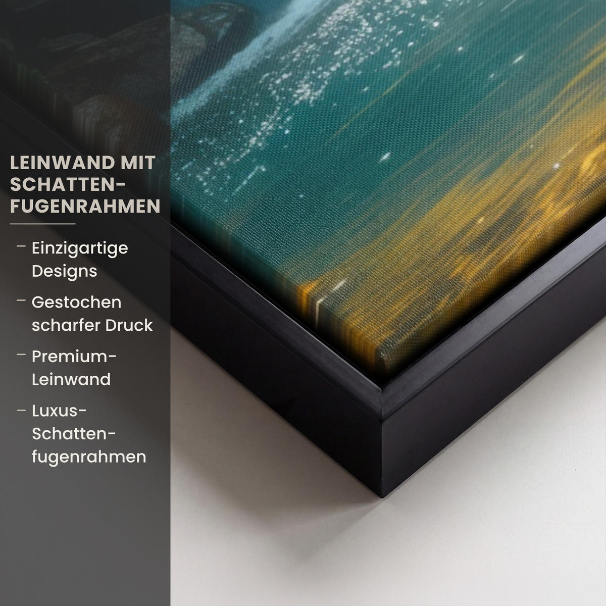 LEINWAND Bilder mit Rahmen - Wasserfall - Dschungel - Sonne - Grün - Natur - 40x60 - Grün, Textil (40/60cm) - MuchoWow