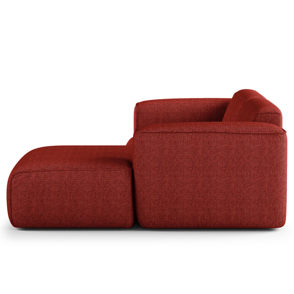 ECKSOFA mit XL-Longchair - Rot/Schwarz, Kunststoff/Textil (260/171cm) - home24