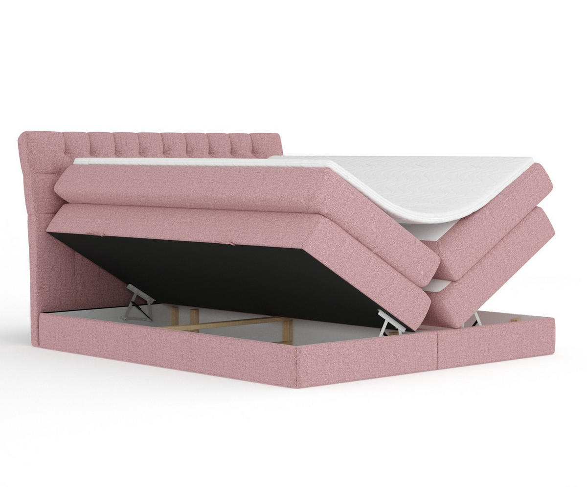 BOXSPRINGBETT Seraphine Rosa 200/200 cm - Schwarz/Rosa, Holz/Holzwerkstoff (200/200cm) - Maison de Reve