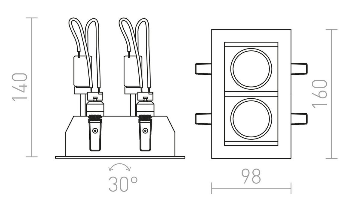 LEUCHTE MONE II Silbergrau 100 W - Grau, Metall (30/30/20cm) - Rendl