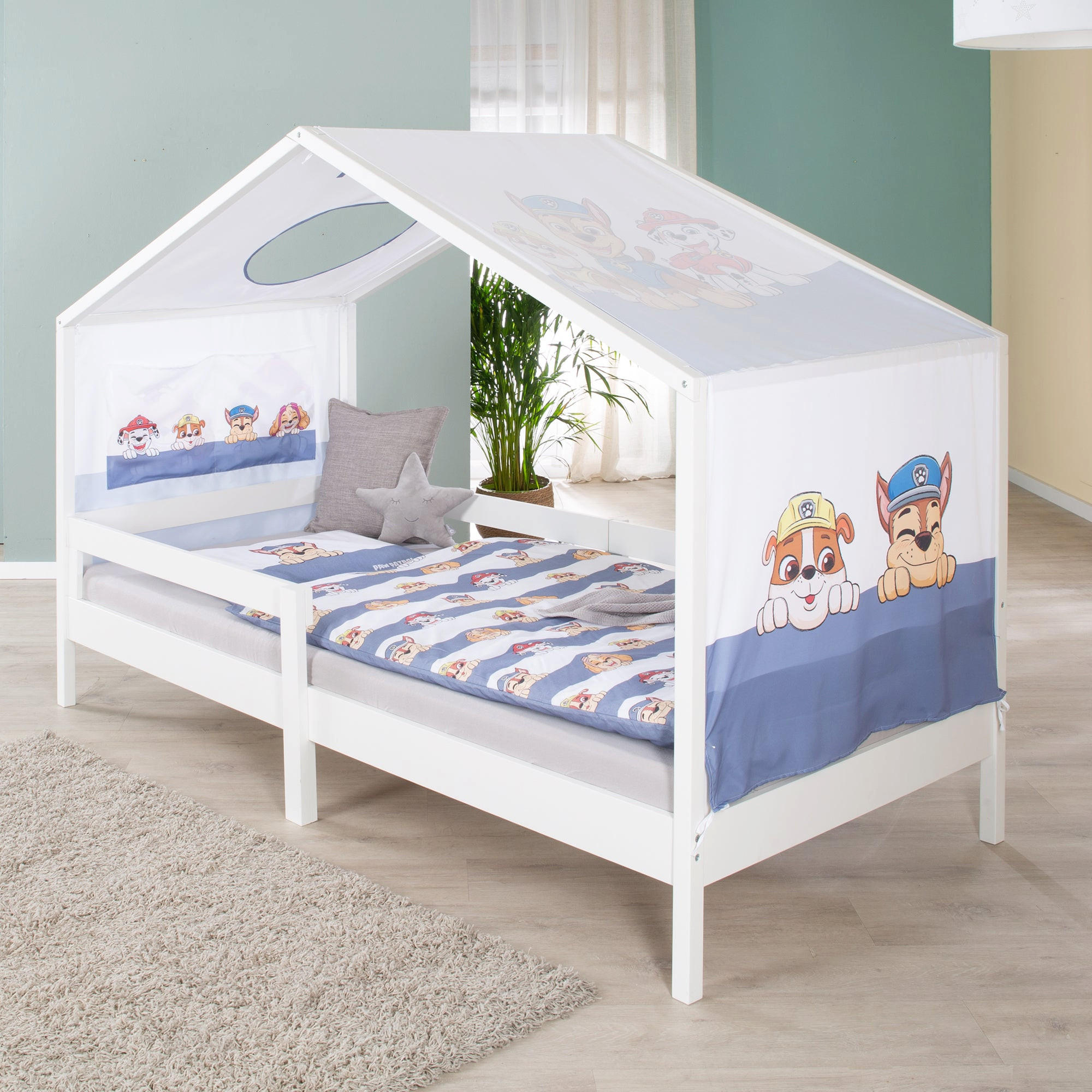 HAUSBETT 90 x 200 cm hoch weiß - Weiß, Holzwerkstoff (90/200cm) - Roba