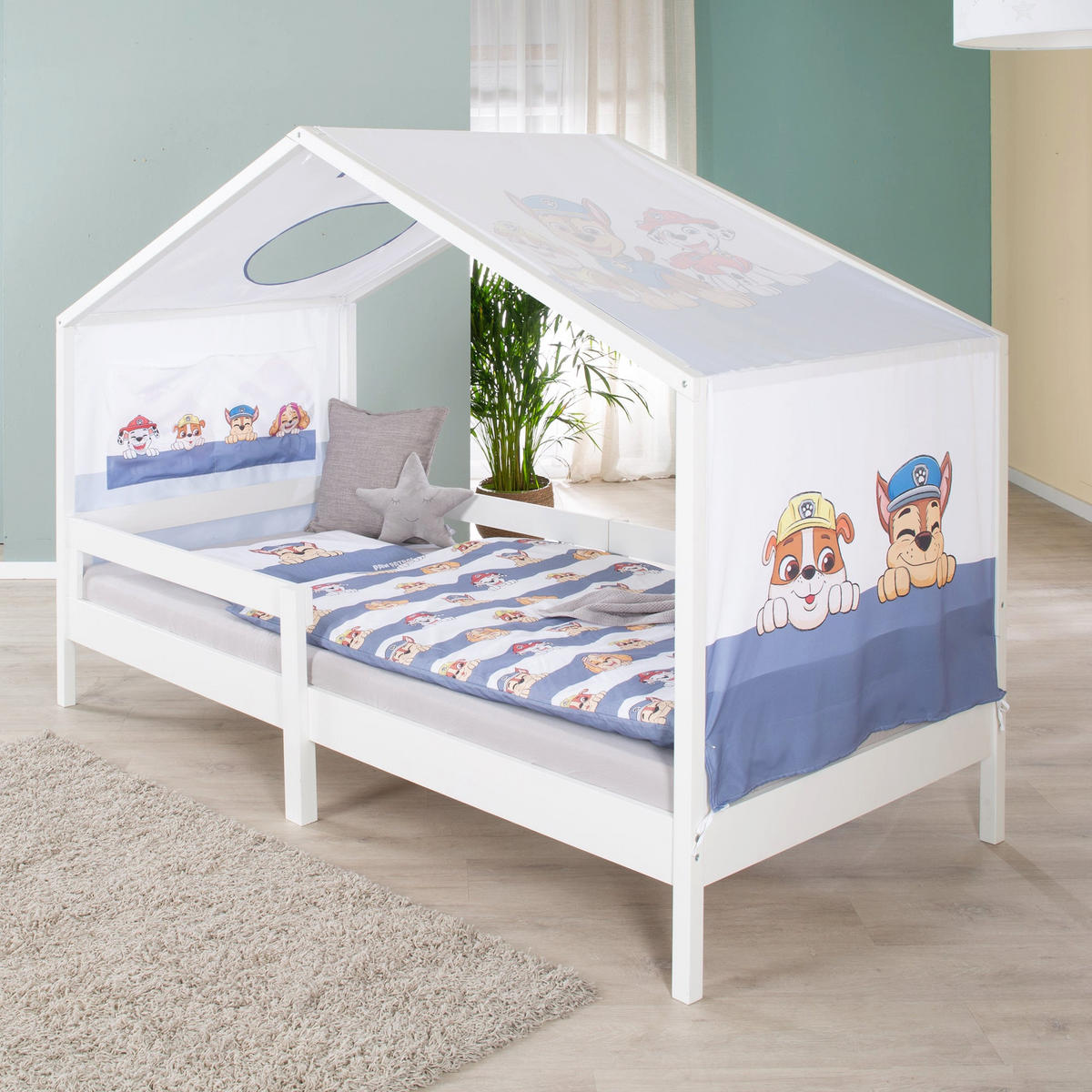 HAUSBETT 90 x 200 cm hoch weiß - Weiß, Holzwerkstoff (90/200cm) - Roba