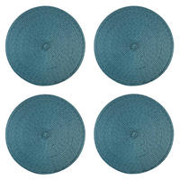 PLATZSET 4er Set Polypro Petrol 35 cm rund - Petrol, Kunststoff (35cm) - TiborTex
