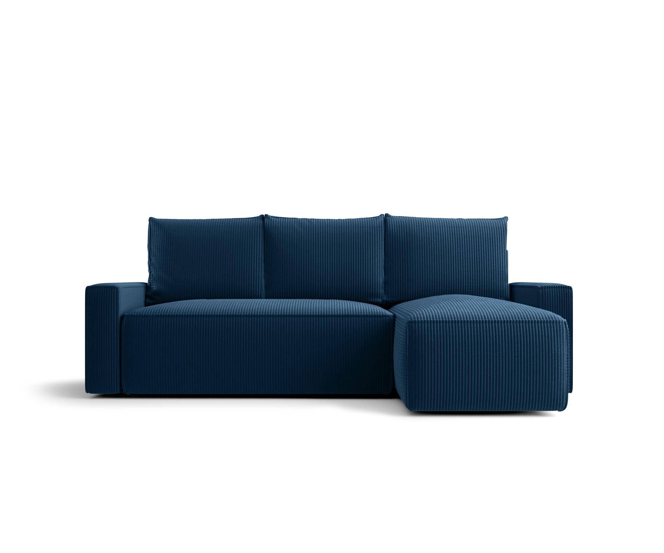ECKSOFA mit Schlaffunktion SAVIO Poso 05 Rechts - Dunkelblau, Textil (232/140cm) - Bedante