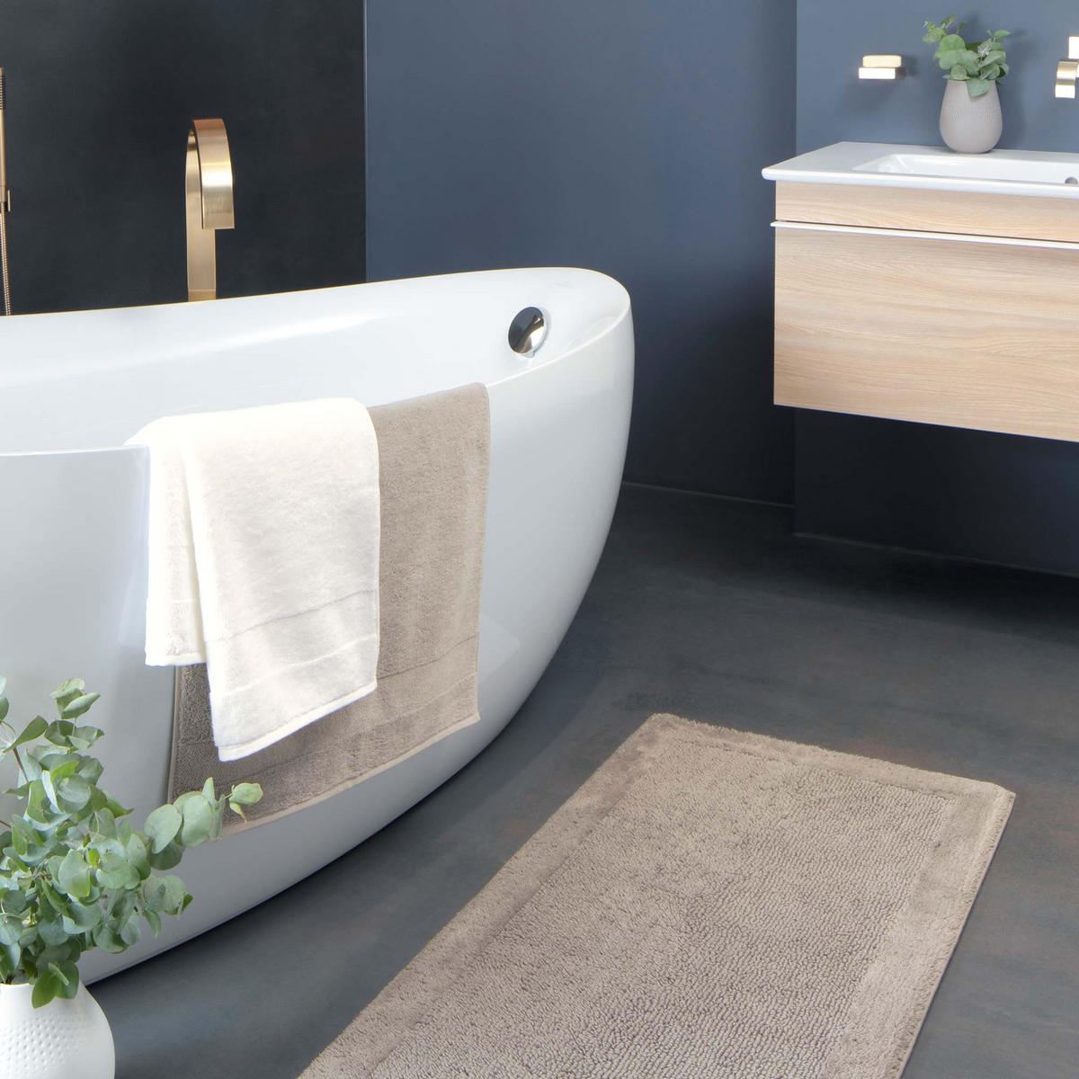 HANDTÜCHER ONE 2550 STONE - 727 - Grau, Textil (30/50cm) - Zöllner