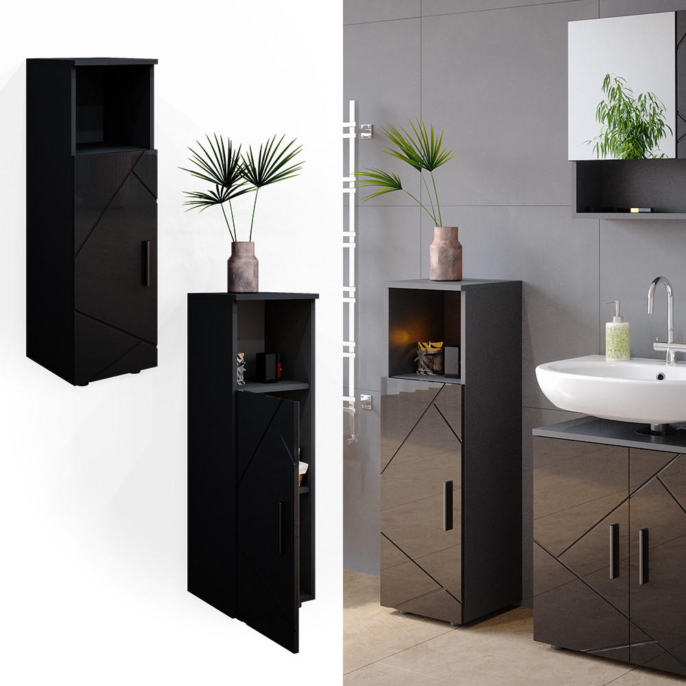 MIDISCHRANK Irma Anthrazit 30 x 95 cm - Anthrazit, Holzwerkstoff (30/95/30cm) - Vicco