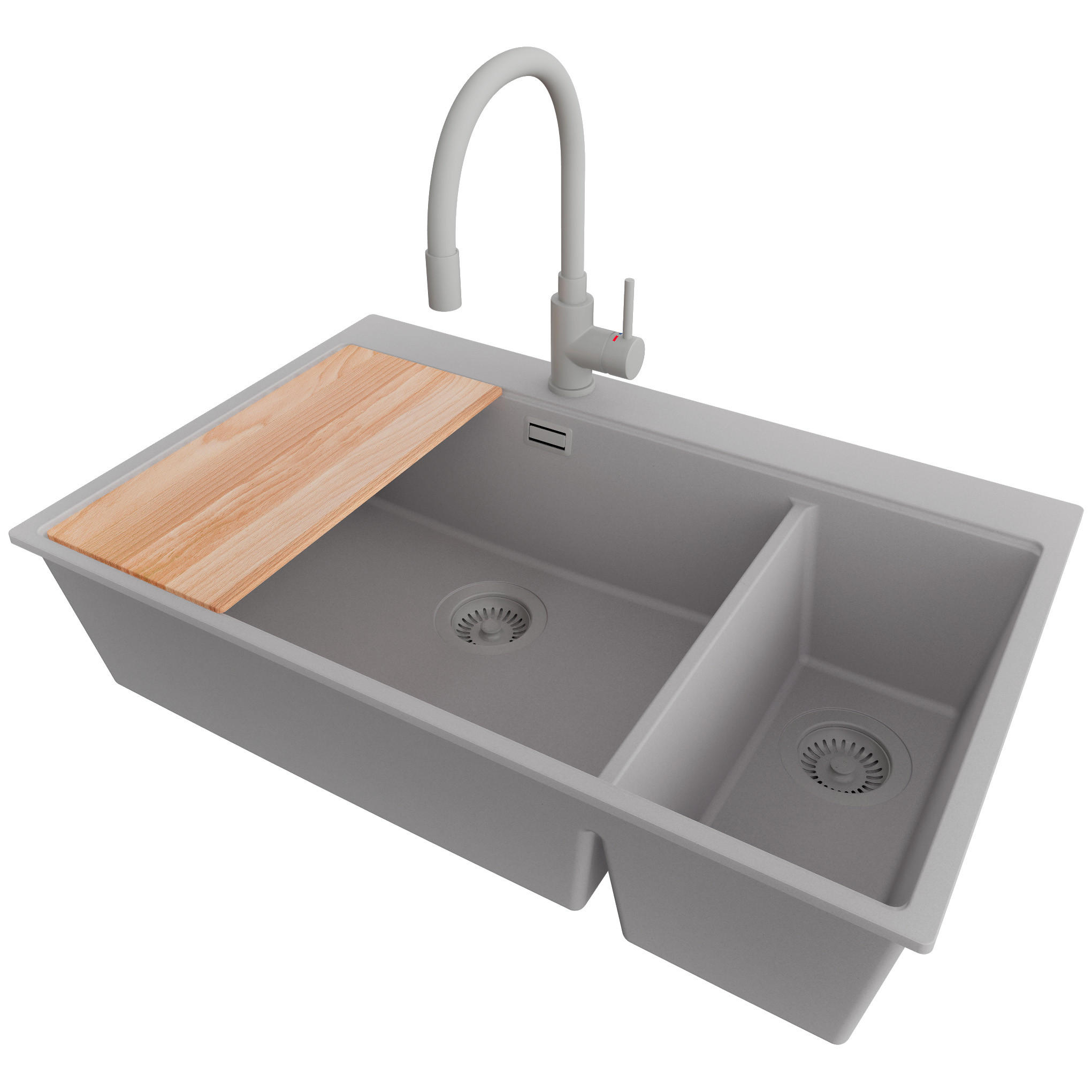 Primagran Granitspüle Grau, Grau, Grau, Beige 78x20x50 cm