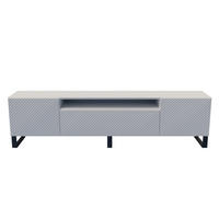 TV-SCHRANK Weiß Nikol Metallbeine Gefräste Fronten 200 cm - Weiß, Holzwerkstoff (200/53/41cm) - Sepro Meble