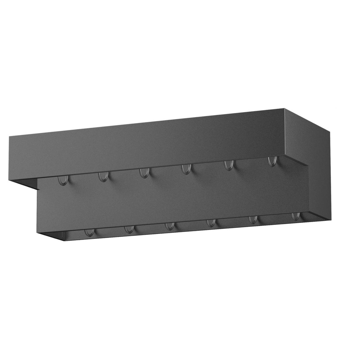 WANDGARDEROBE mit Ablage 60 cm Metall 96741 Garderobenleiste Hängegarderobe - Schwarz, Metall (60/18/24cm) - DanDiBo