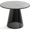 ESSTISCH Naro runder ausziehbarer, Grauer Beton 120-200/120/76 cm - Hellgrau/Schwarz, Holzwerkstoff/Metall (120/120/76cm) - WFL GROUP
