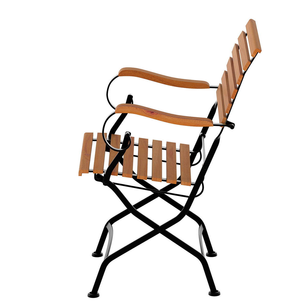 GARTENSTUHL - Akazie massiv / Stahl - Akazie / Schwarz - 2er-Set - Schwarz/Akaziefarben, Holz/Metall (58/89/52cm) - home24