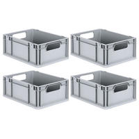 EUROBOX 4x Nextgen Economy Griffe Offen 17x30x40cm 16 Liter - Grau, Kunststoff (30/17/40cm) - PROREGAL