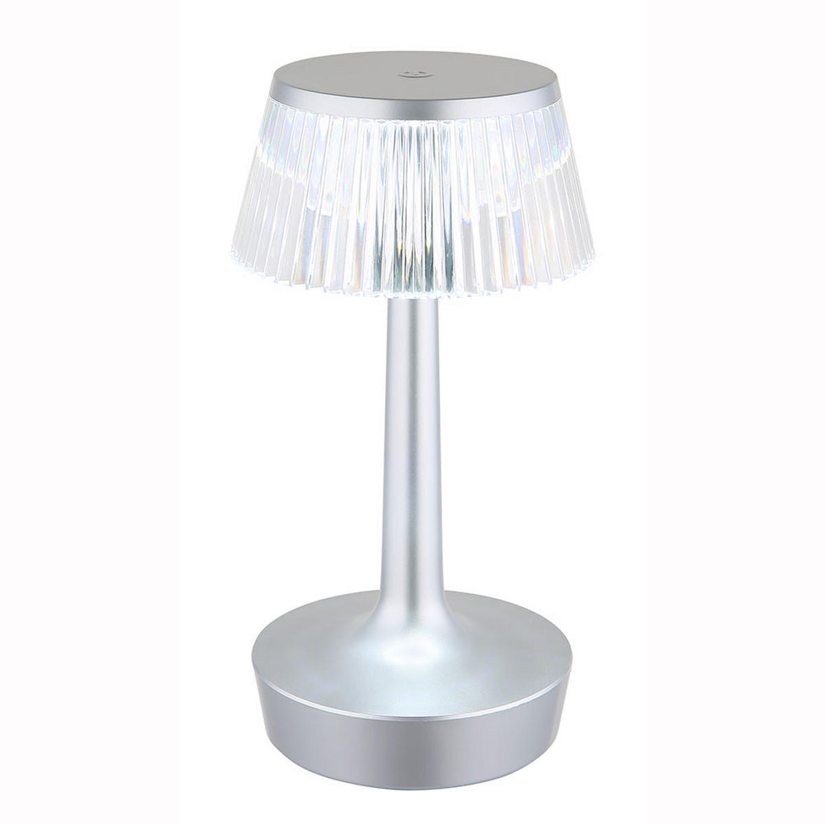 LED TISCHLEUCHTE Kristall Silber - Silberfarben, Kunststoff (12/12/23cm) - Globo Lighting