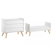 BABYZIMMER 2-teilig Vintage Weiß - Weiß, Holzwerkstoff (145/103/75cm) - Petits-meubles