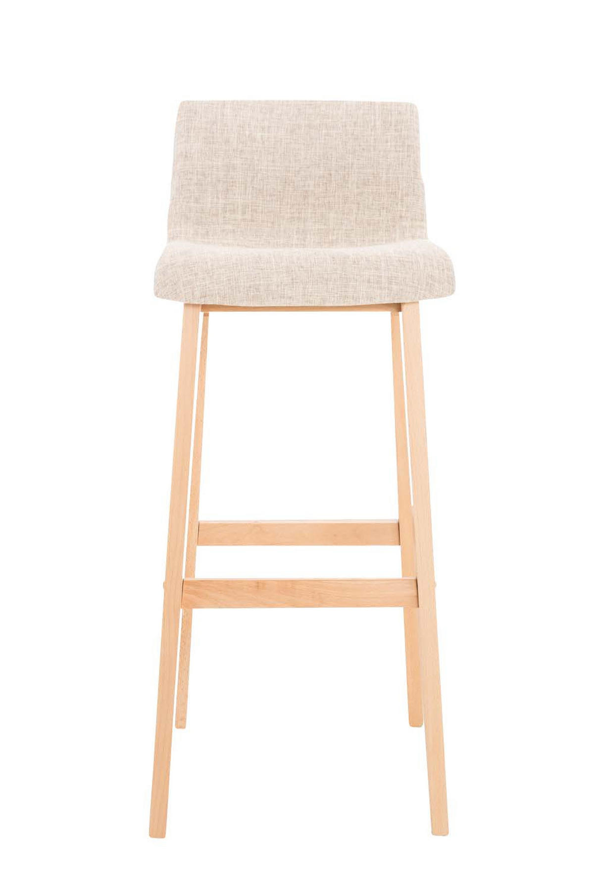 BARHOCKER Stoff creme - Eukalyptusholzfarben/Creme, Holz/Textil (41/101/46cm) - CLP