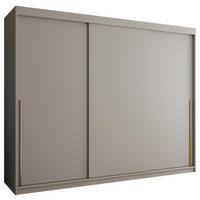 SCHIEBETÜRENSCHRANK 250 cm Breite Kaschmir mit Goldgriff - Kaschmir/Goldfarben, Holzwerkstoff (250/200/62cm) - Home Collective