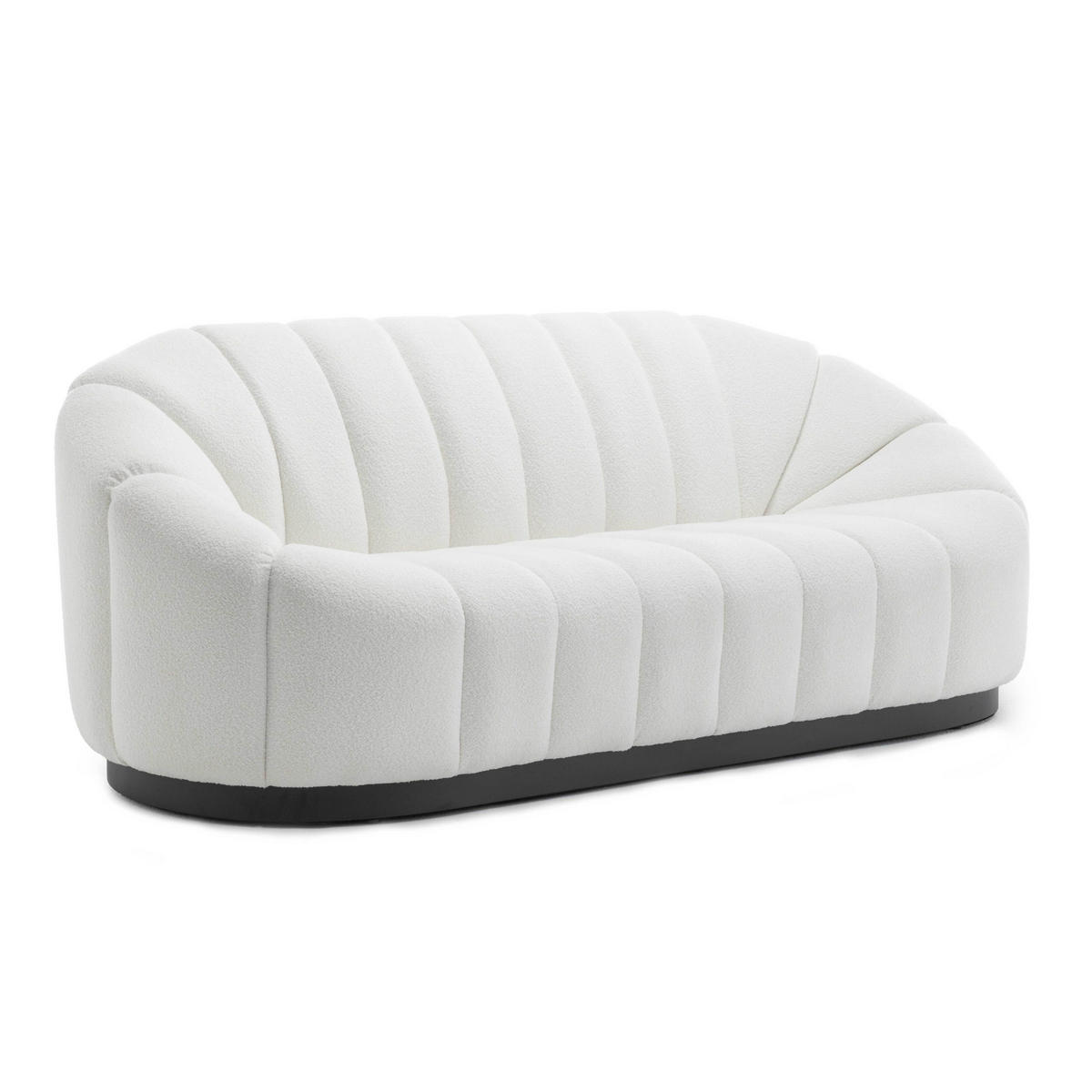 SOFA 3-Sitzer, Weiß - Weiß, Textil (96/83/215cm) - Oviala
