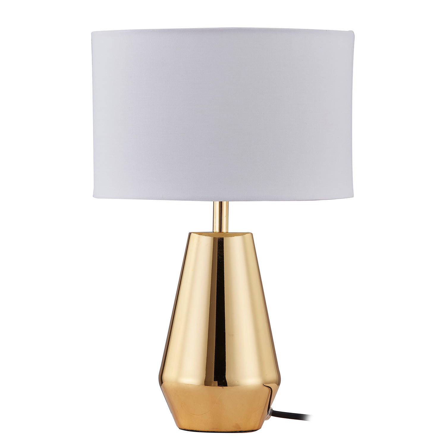 TISCHLEUCHTE - Frottee / Eisen, 1-flammig - Goldfarben, Metall (20/20/32cm) - home24
