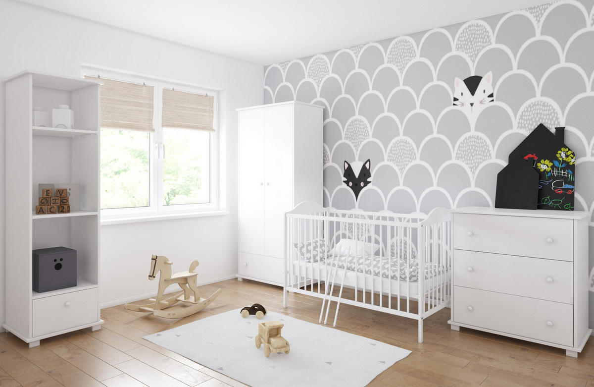 BABYBETT 60x120 cm in weiß - Weiß, Holzwerkstoff (60/120cm) - Kids Collective