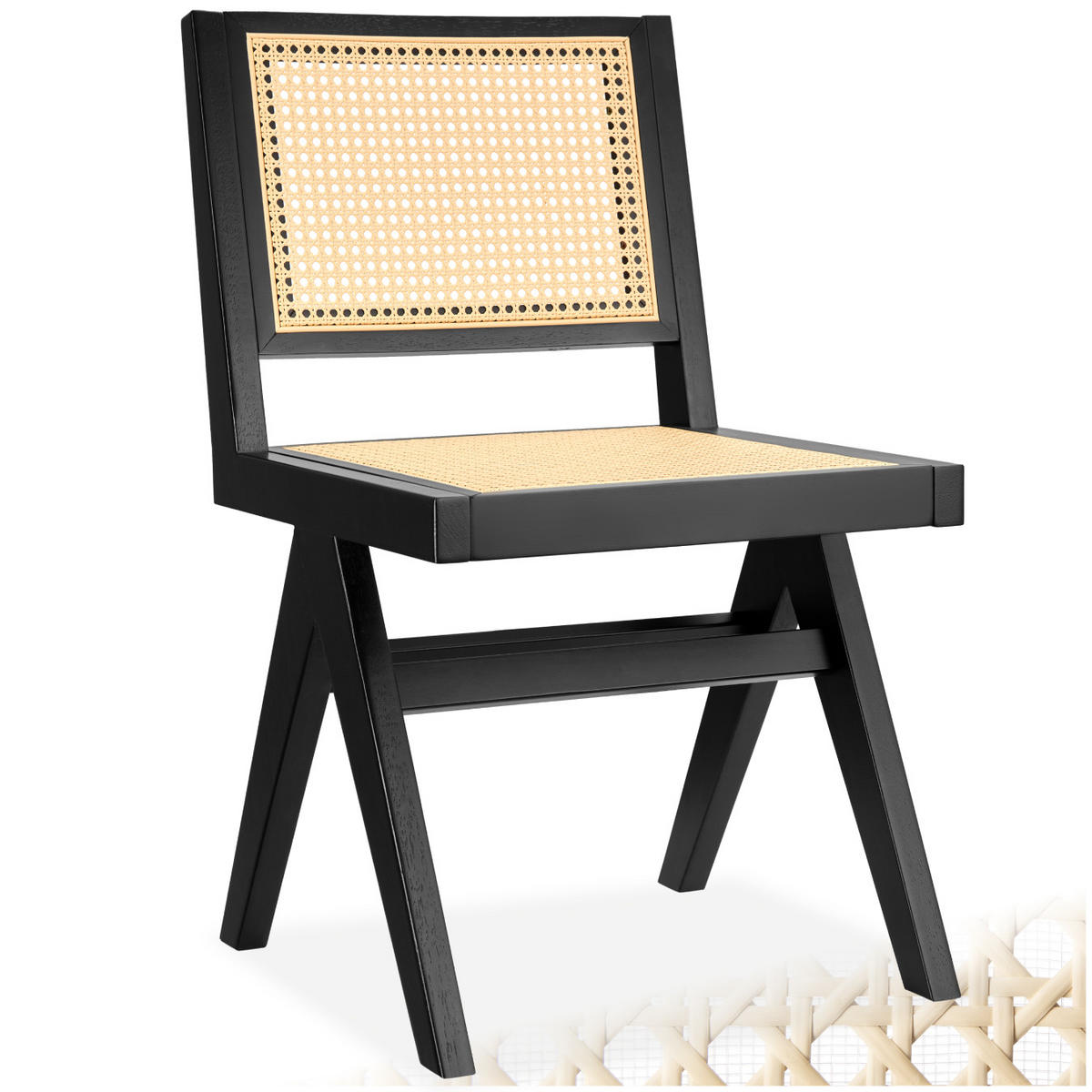 HOLZSTUHL Lissy,48,5 x 53,5 x 83 cm, Belastbarkeit 120 kg,schwarz - Schwarz, Holz (48.5/83/53.5cm) - tectake