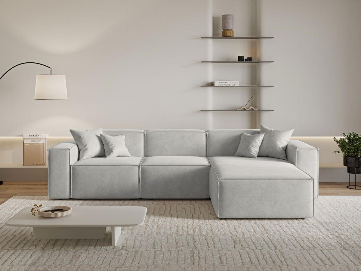 ECKSOFA Arizona Hellgrau Rechts - Hellgrau, Holz/Textil (265/180cm) - Graingold