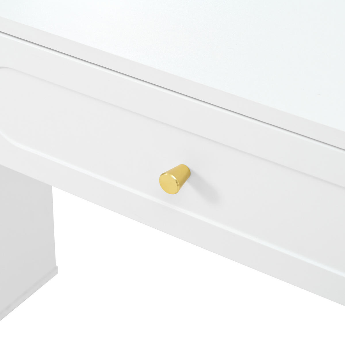 SCHMINKTISCH in Weiß Frisiertisch mit LED-Spiegel, 4 Schubladen & offenem Fach, für Schlafzimmer und Ankleidezimmer, B140/T40/H130cm - Weiß, Holzwerkstoff/Metall (140/130/40cm) - STILVORA