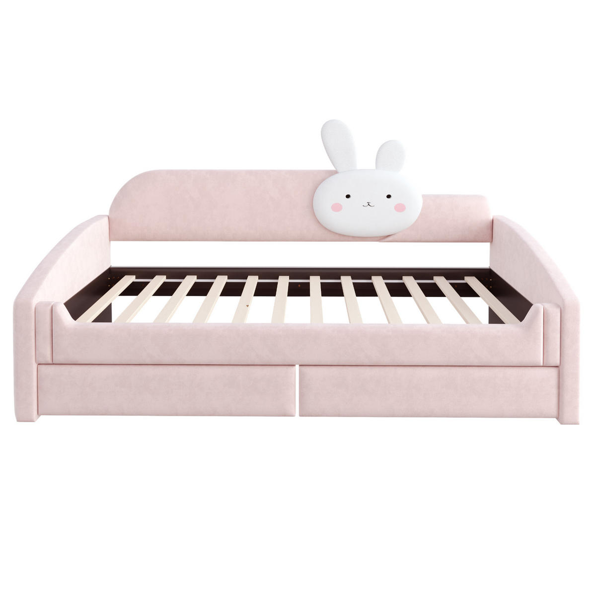 KINDERBETT mit 2 Schubladen und LED 90x200 cm Samt Rosa - Pink, Holzwerkstoff (90/200cm) - Beauniv