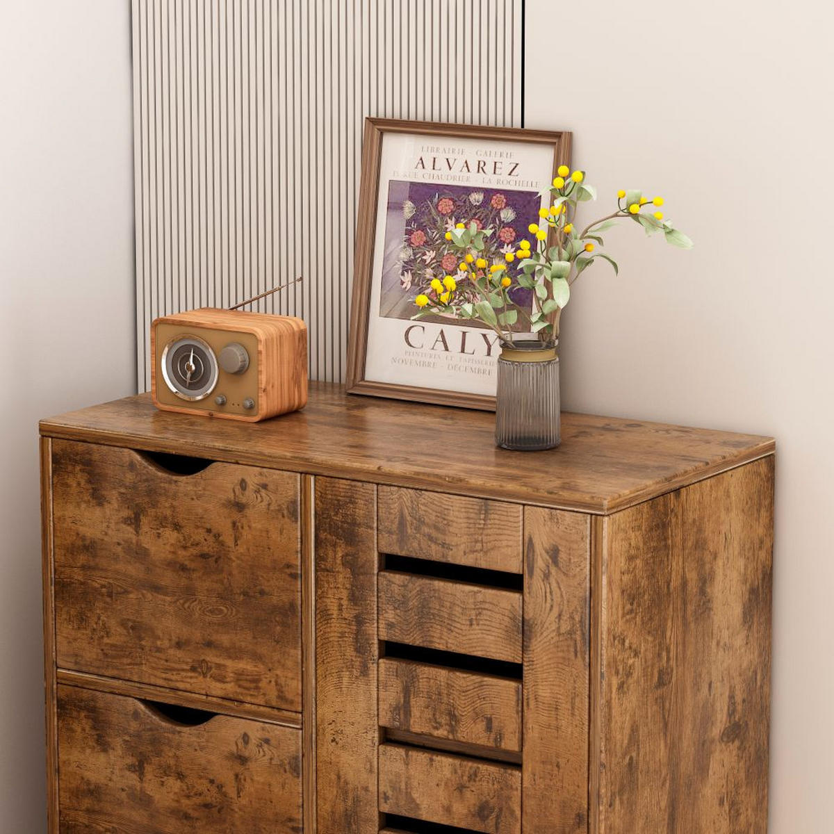 KOMMODE, braun 60/30/80 cm - Braun, Holzwerkstoff (84/18/35cm)