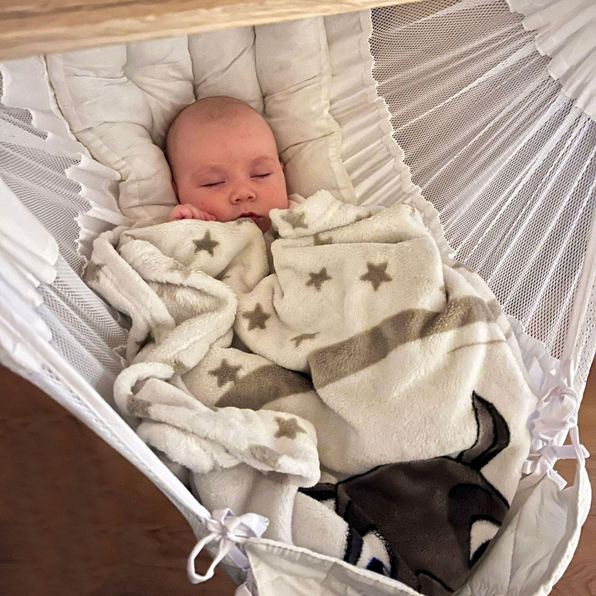 BABY-FEDERWIEGE inkl. Gestell, 160cm, bis 15kg, Weiß - Weiß, Metall (80/160/100cm) - Amanka