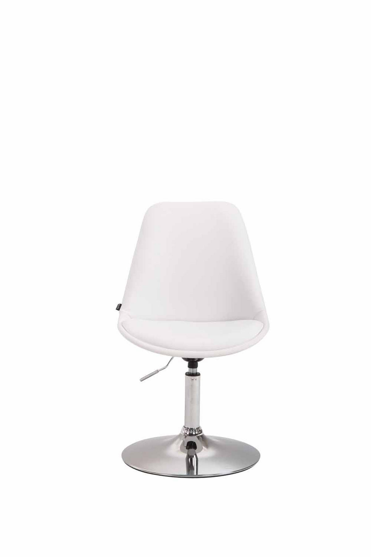 DREHSTUHL Lederlook weiß - Chromfarben/Weiß, Textil/Metall (48/76/57cm) - CLP