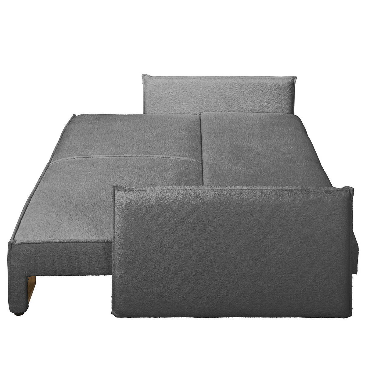 SCHLAFSOFA - Silberfarben/Schwarz, Kunststoff/Textil (221/70/105cm) - home24