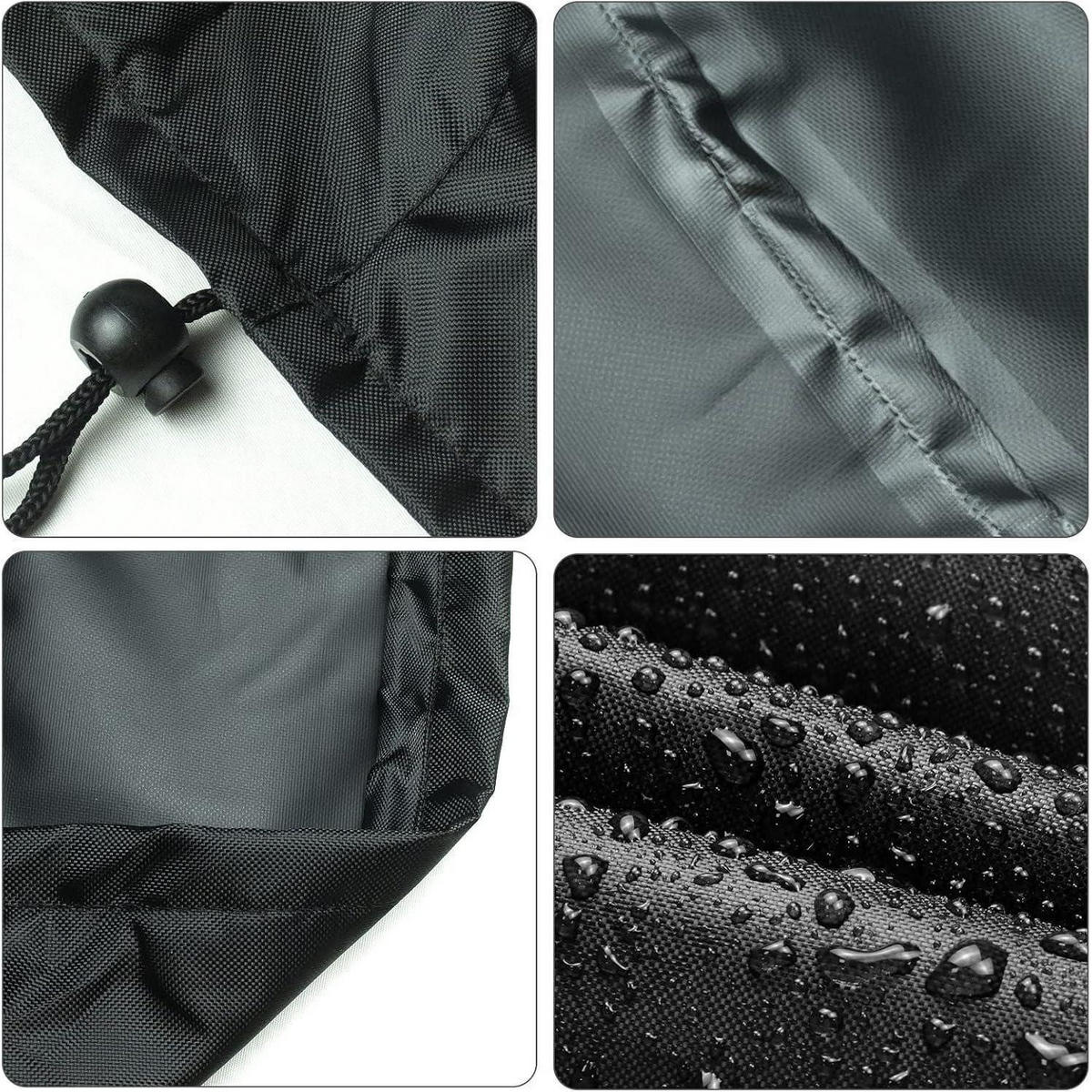 SCHUTZHÜLLE Gartentisch 78 cm Schwarz Wasserdicht - Schwarz, Textil (124/10/124cm)