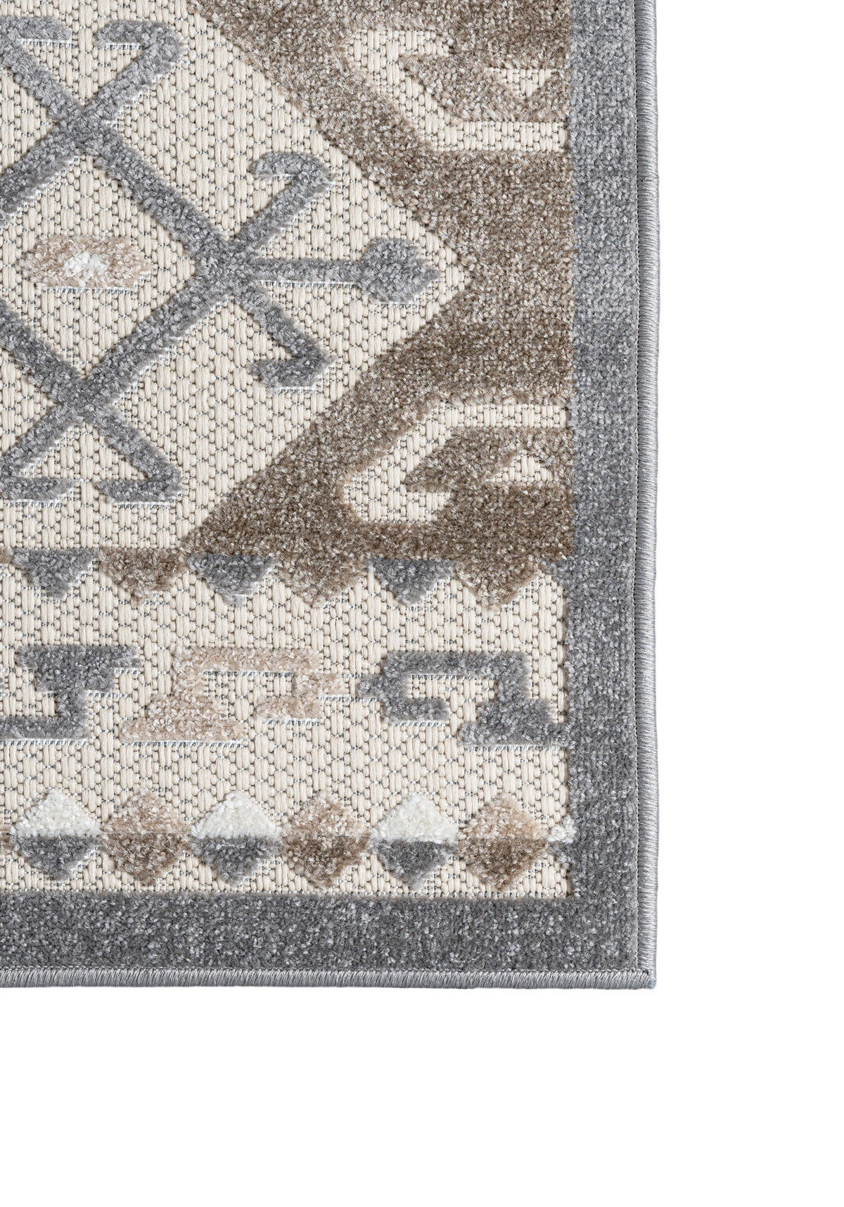 TEPPICH In-Outdoor Beige Ethnische - Kurzflor Rechteckig Creme - 140 x 200 cm - Beige, Textil (140/200cm) - Mazovia