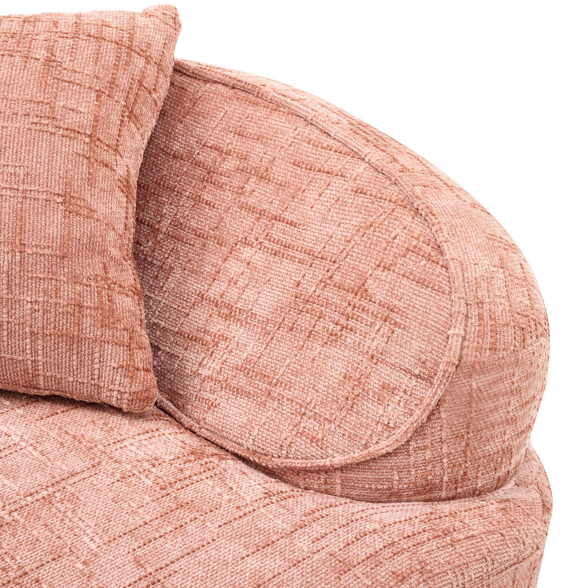 SOFA gebogen 2-Sitzer in Pink mit ergonomischer Schaumstoffpolsterung 170/90/70 cm - Rosa, Kunststoff (170/65/87cm) - OKWISH
