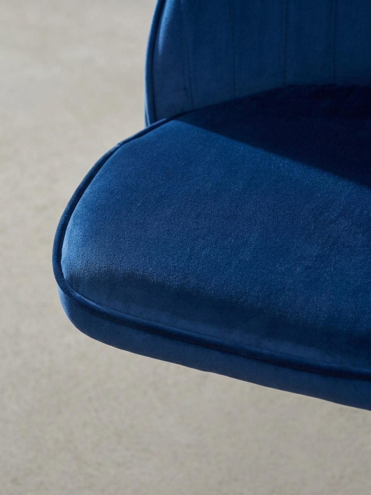 DREHSTUHL Samt mit Höhenverstellung, Eisenfuß und 360° Drehfunktion TANARO, Blau 60x60x100 cm - Blau/Goldfarben, Textil/Metall (60/100/60cm) - KADIMA DESIGN