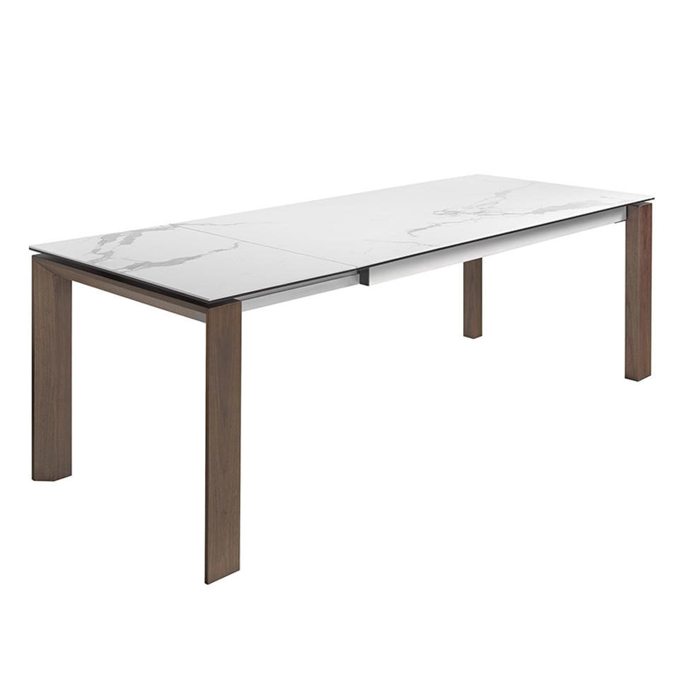 ESSTISCH Walnuss Weiß 180/90/75 cm - Walnussfarben/Weiß, Stein (90/180/75cm) - ANGEL CERDA