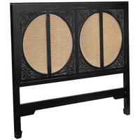 KOPFTEIL aus Holz und Gitter, schwarz, 150x5x130cm - Schwarz, Holz (150/130/5cm) - Wanderlust