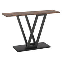 KONSOLENTISCH Schwarz/Rustikalbraun 110/30/80 cm - Schwarz, Metall (30/110/80cm) - PANGIVO