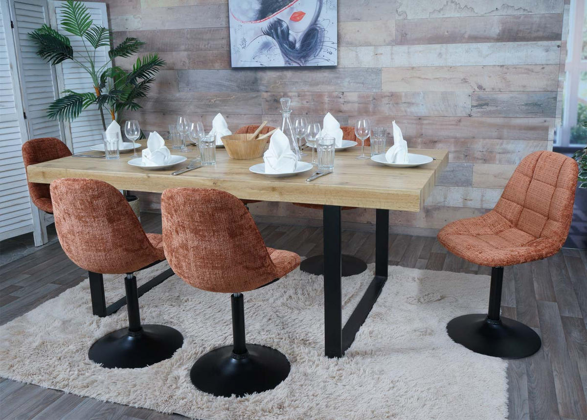 ESSZIMMERSTUHL Orange 6er-Set - Terracotta/Orange, Textil (47/83/43cm) - MCW